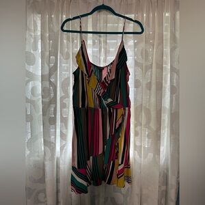 Multi colored, striped, express dress size xl